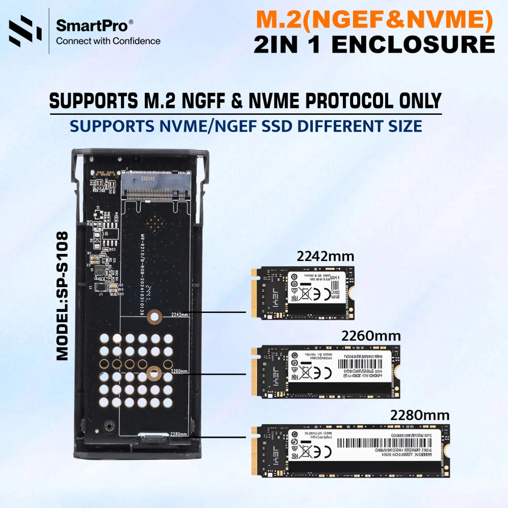 Smart-Pro SSD Casing M.2 | NVMe Type-C (2in1) SP-S108 view 3